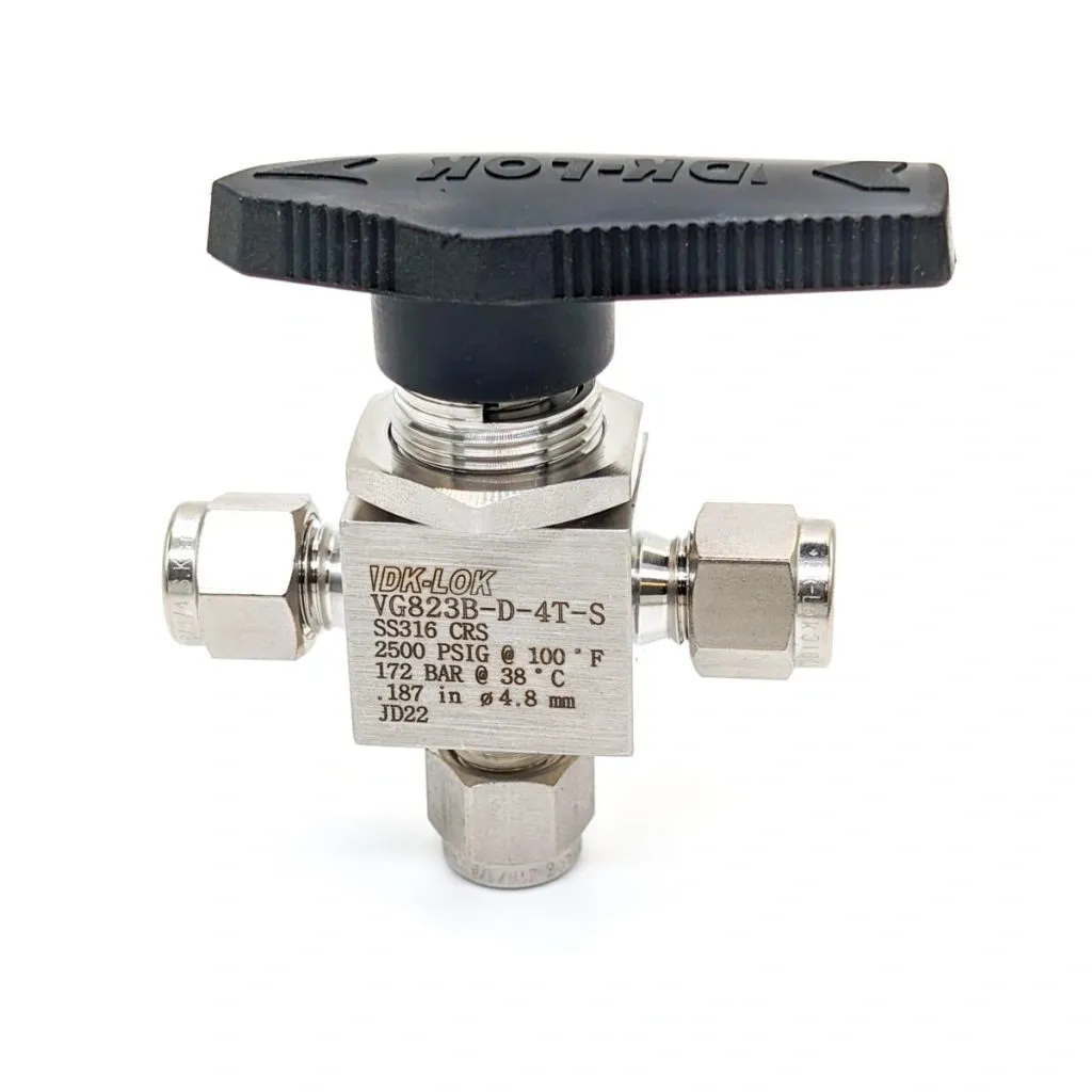 DK-Lok V82 Ball Valve 3-way Switching Valves, 1/4